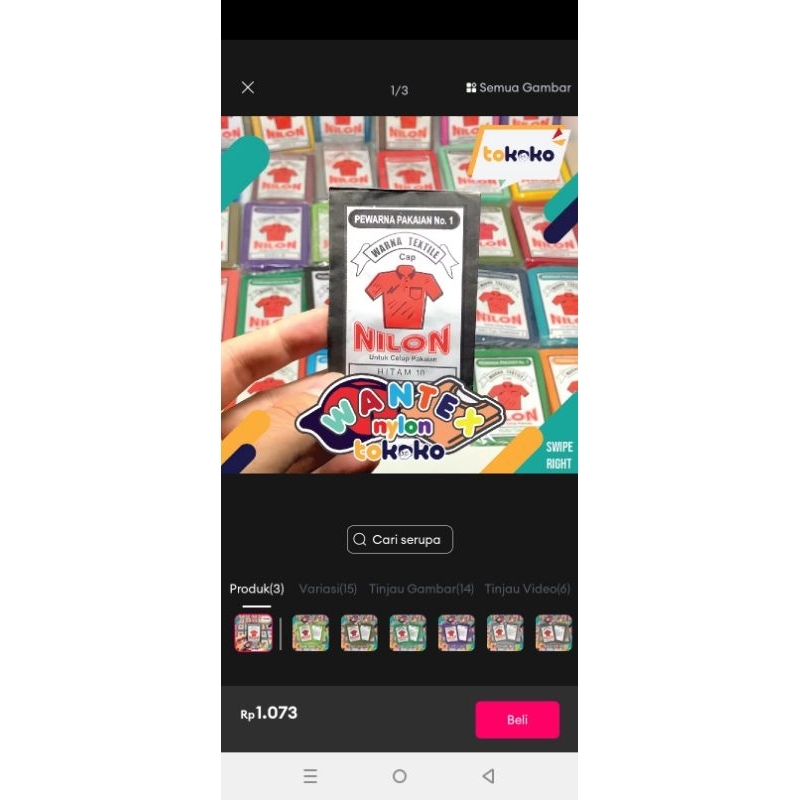 (PART 2) Wantek Pewarna Baju Aneka Warna Murah Permanen Anti Luntur Merk Nilon Wantek Hitam Permanen