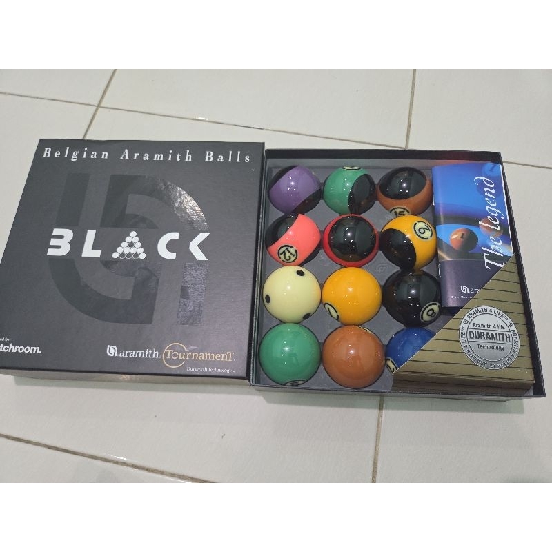 Bola Billiard Aramith Black Original Second Bekas