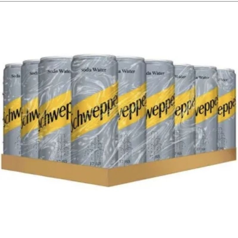 

Schweppes Soda Water 250ml 1 Dus / Karton Isi 24 Kaleng 330ml Air Soda