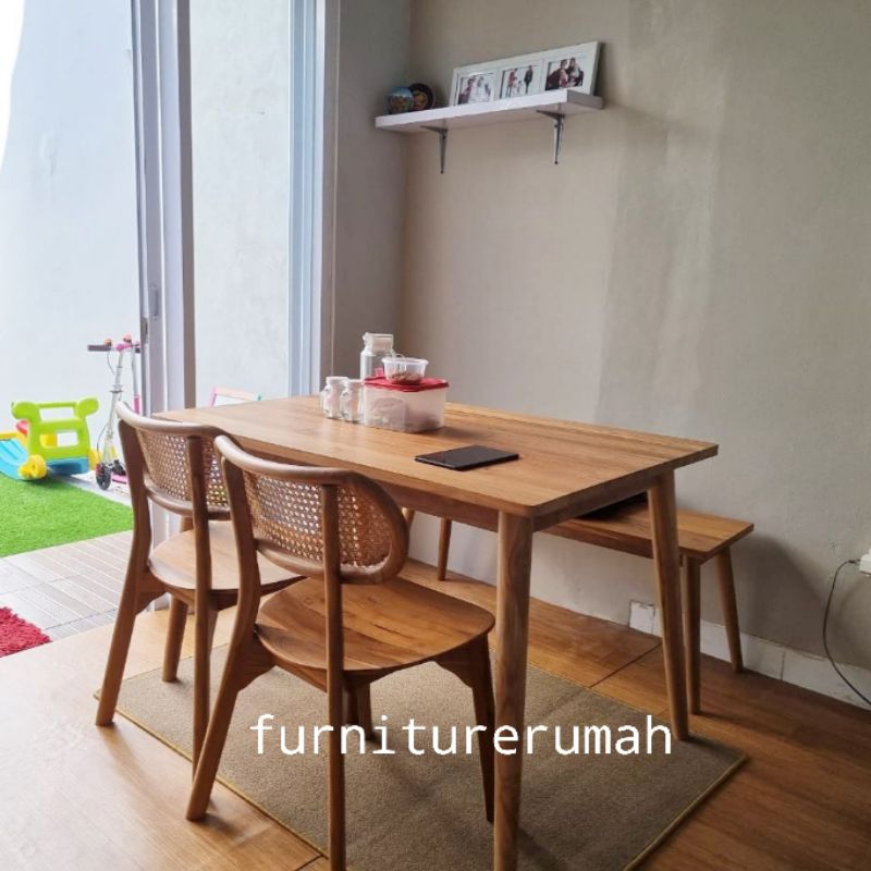 meja makan minimalis kayu jati set meja makan kayu jati minimalis