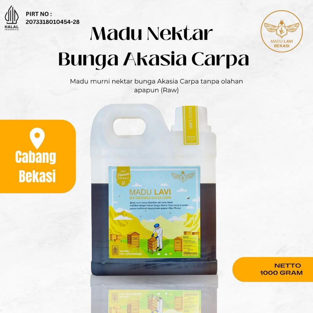 

Madu Lavi Nektar Akasia Asli 1000 gram Madu Murni 100% Alami Pure Raw Honey