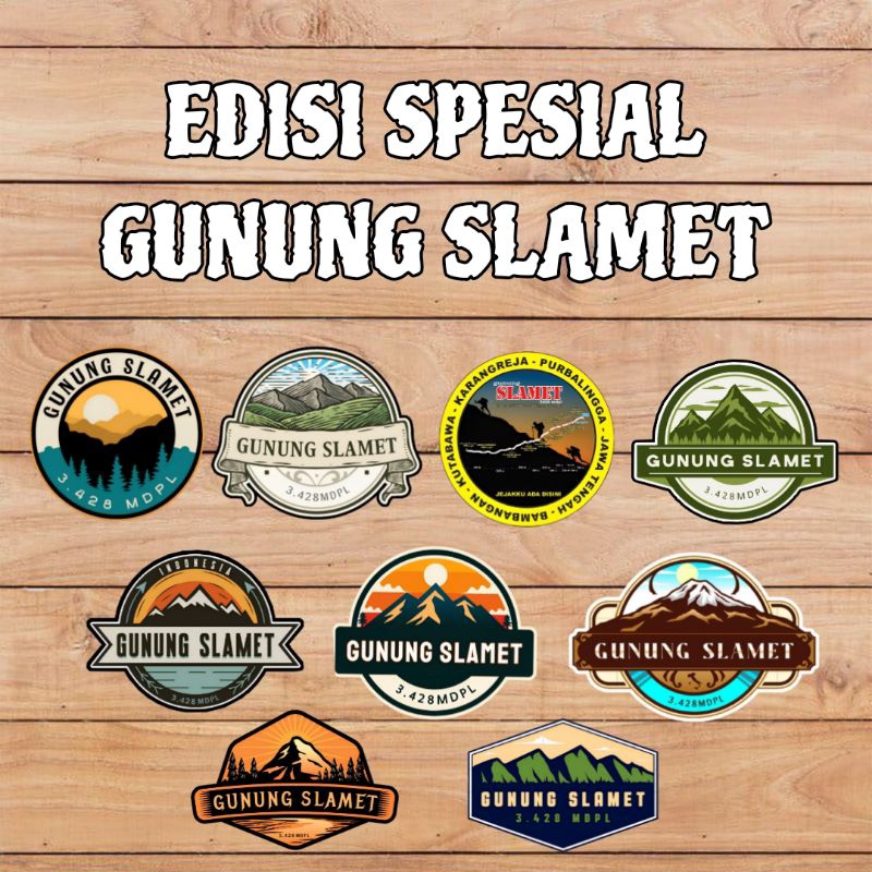 

STIKER GUNUNG SLAMET 3.428 MDPL - Sticker Gunung Indonesia Vinyl+Laminasi Stiker Gunung Mountain Gear Adventure