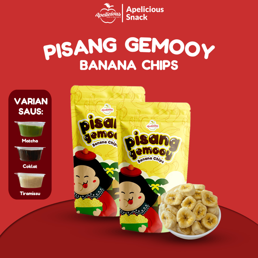

APELICIOUS Keripik Pisang Gemooy Crunchy Coklat Lumer 130gr, - Cemilan, Makanan, snack