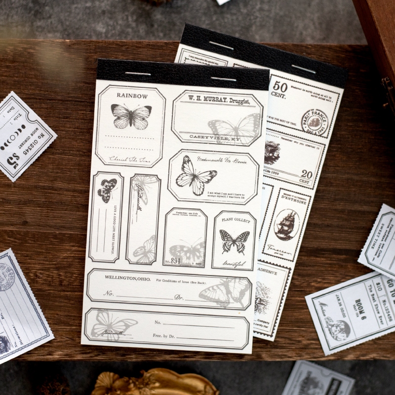 

30 Lembar Kertas Hias Seri Memori Masa Lalu 8,5x14cm Untuk Dekorasi Scrapbook Bullet Journal Diary Jurnal Retro Vintage