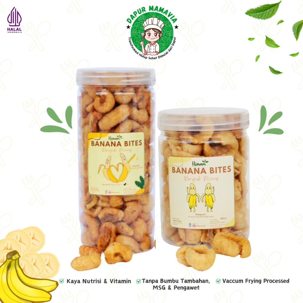

Keripik Buah Pisang Himari Snack Banana Bites Cemilan Sehat 100% Produk Lokal