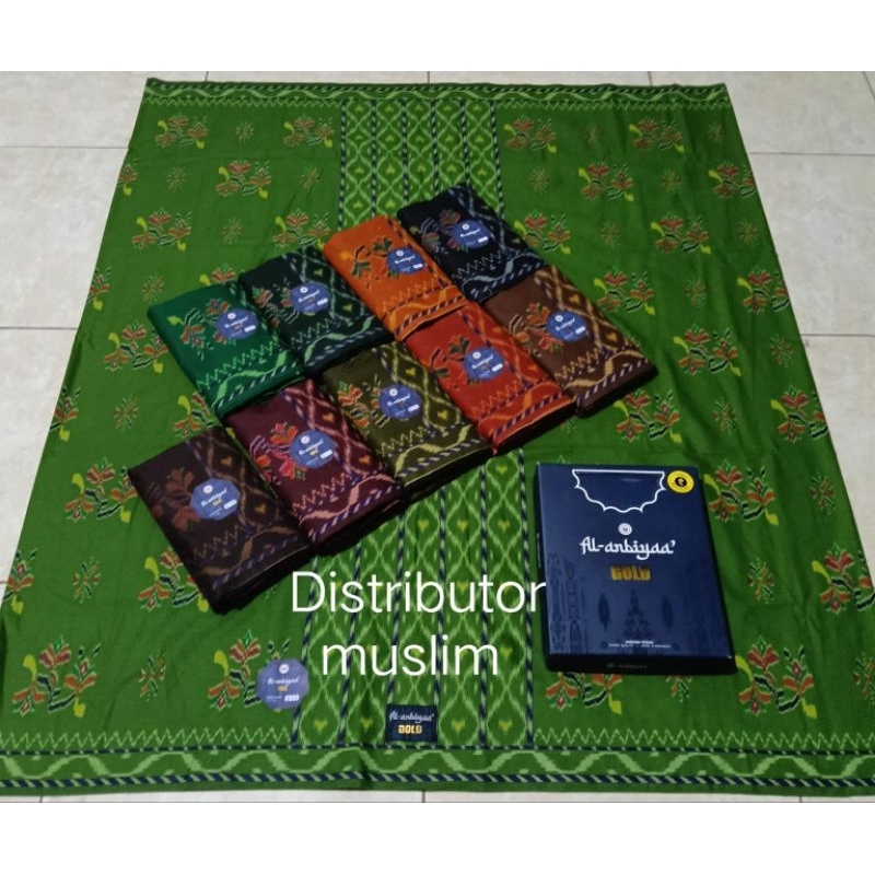 (grosir) sarung Al Ambiya gold original motif lamiri mst sutra harga paling murah partai grosir