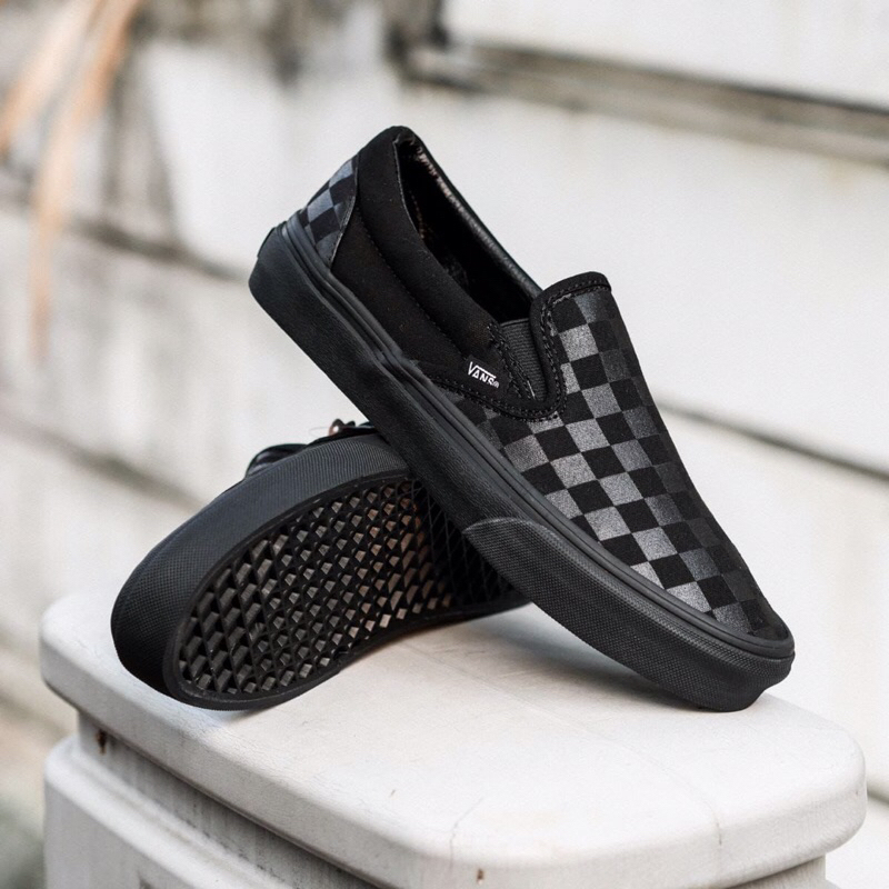VANS SLIP ON CHECKERBOARD MONO BLACK