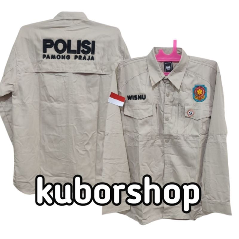 kemeja mtac pol pp bordir timbul baju pol pp timbul seragam pol pp timbul