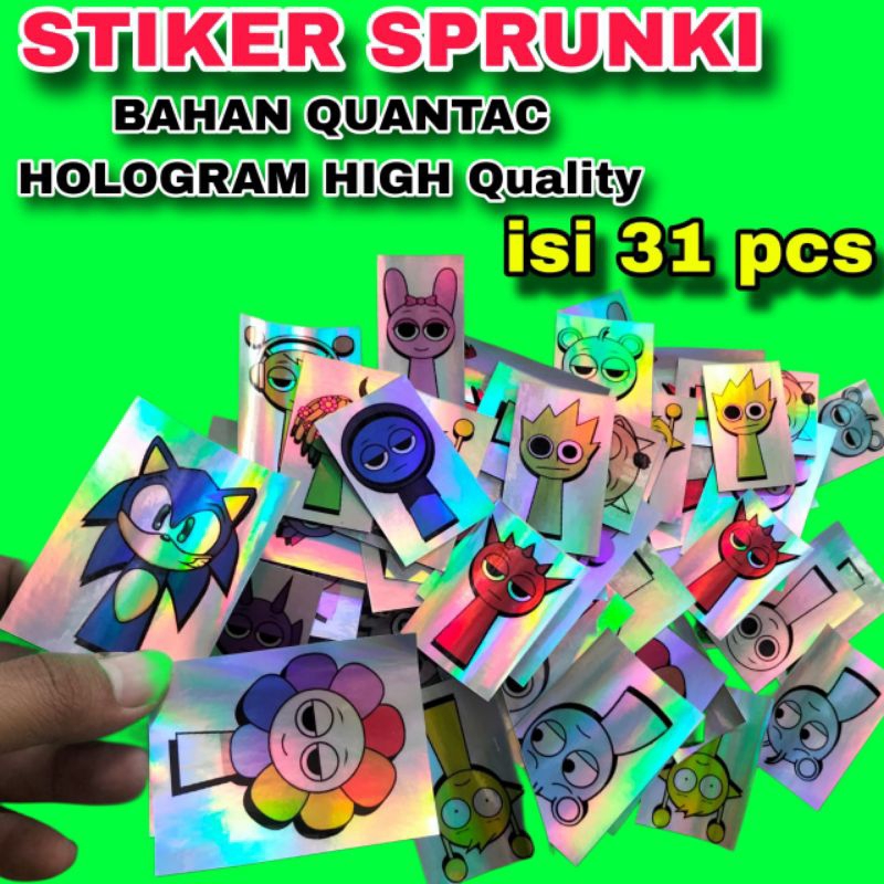 

STIKER SPRUNKI ISI 31 PCS BAHAN HOLOGRAM HIGH QUALITY