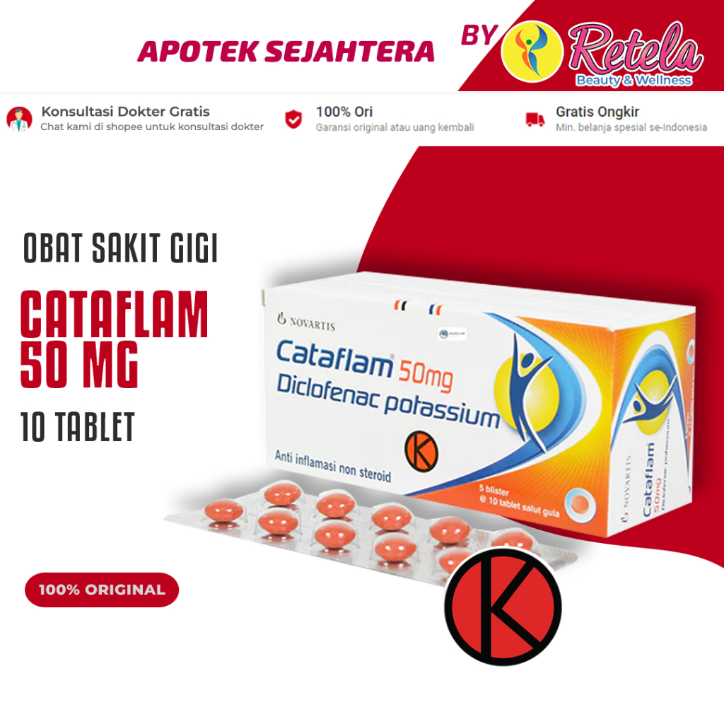 Cataflam 50 mg 10 Tablet - Obat Sakit Gigi
