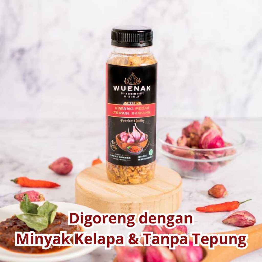 

SIWANG TERASI BAWANG PEDAS ASLI TANPA TEPUNG PREMIUM WUENAK NETTO 90G