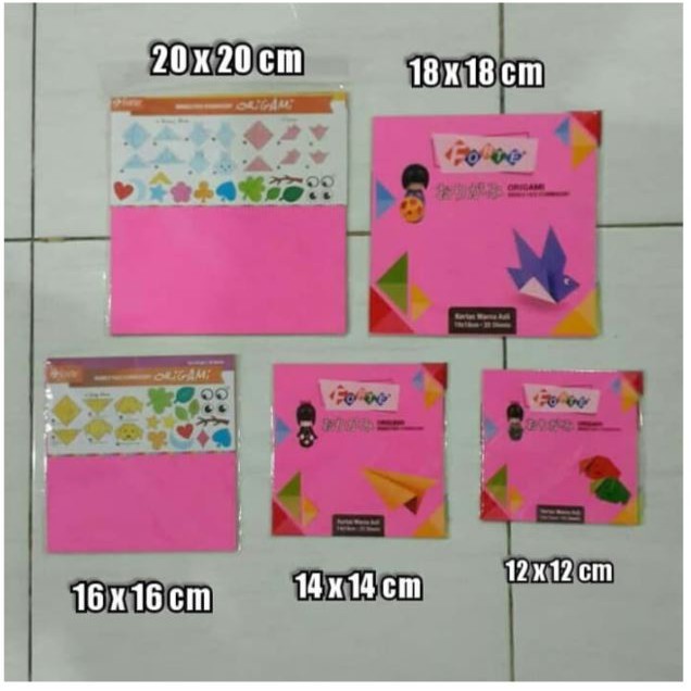 

KERTAS LIPAT ( ORIGAMI ) / KERTS ORIGAMI / KERTAS ORIGAMI WARNA UKURAN 12X12, 14X14, 16X16, 18X18, 20X20