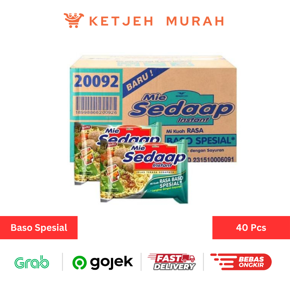 

Mie Sedaap Instan Rasa Baso Spesial 1 Dus isi 40 Pcs