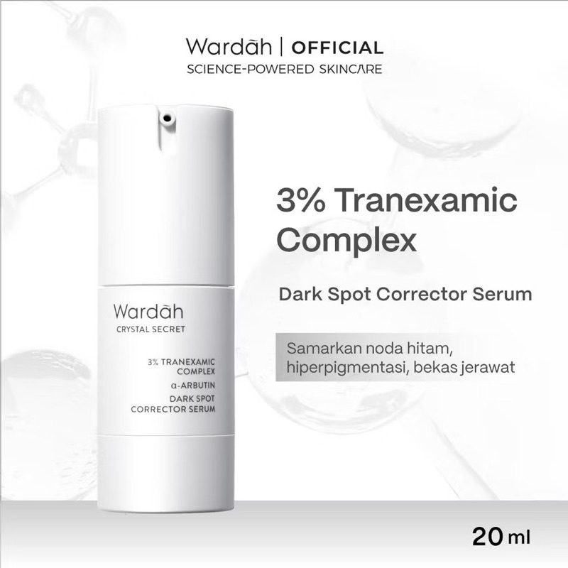 Wardah Crystal Secret Dark Spot Brightening Serum 20 ml - Serum dengan Ekstrak Edelweiss - Mencerahk
