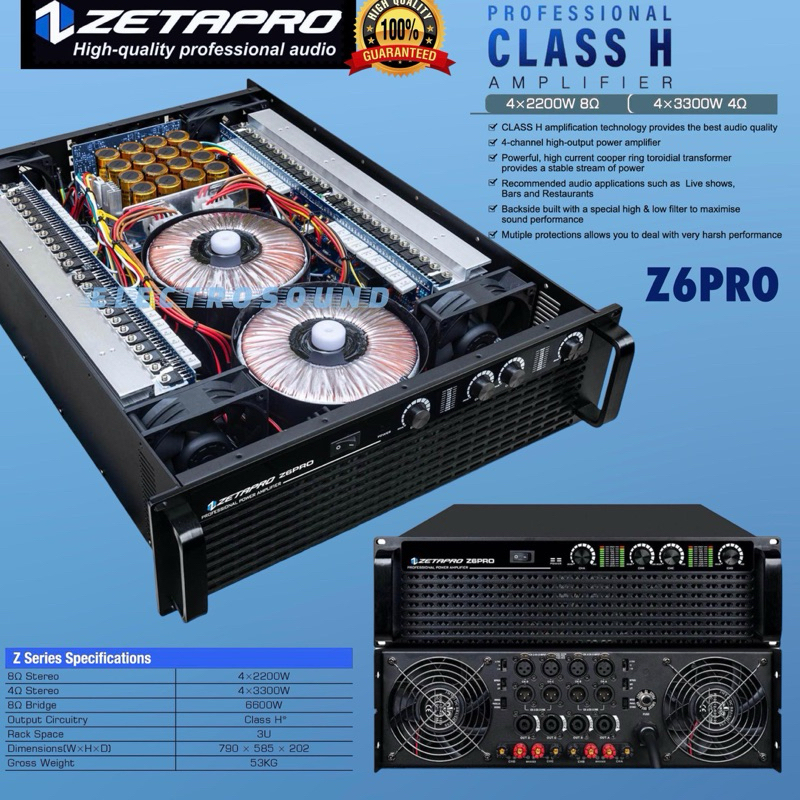POWER AMPLIFIER ZETAPRO Z6PRO / Power Ampli Zetapro z6pro / DOUBLE TRAFO / Zetapro Original