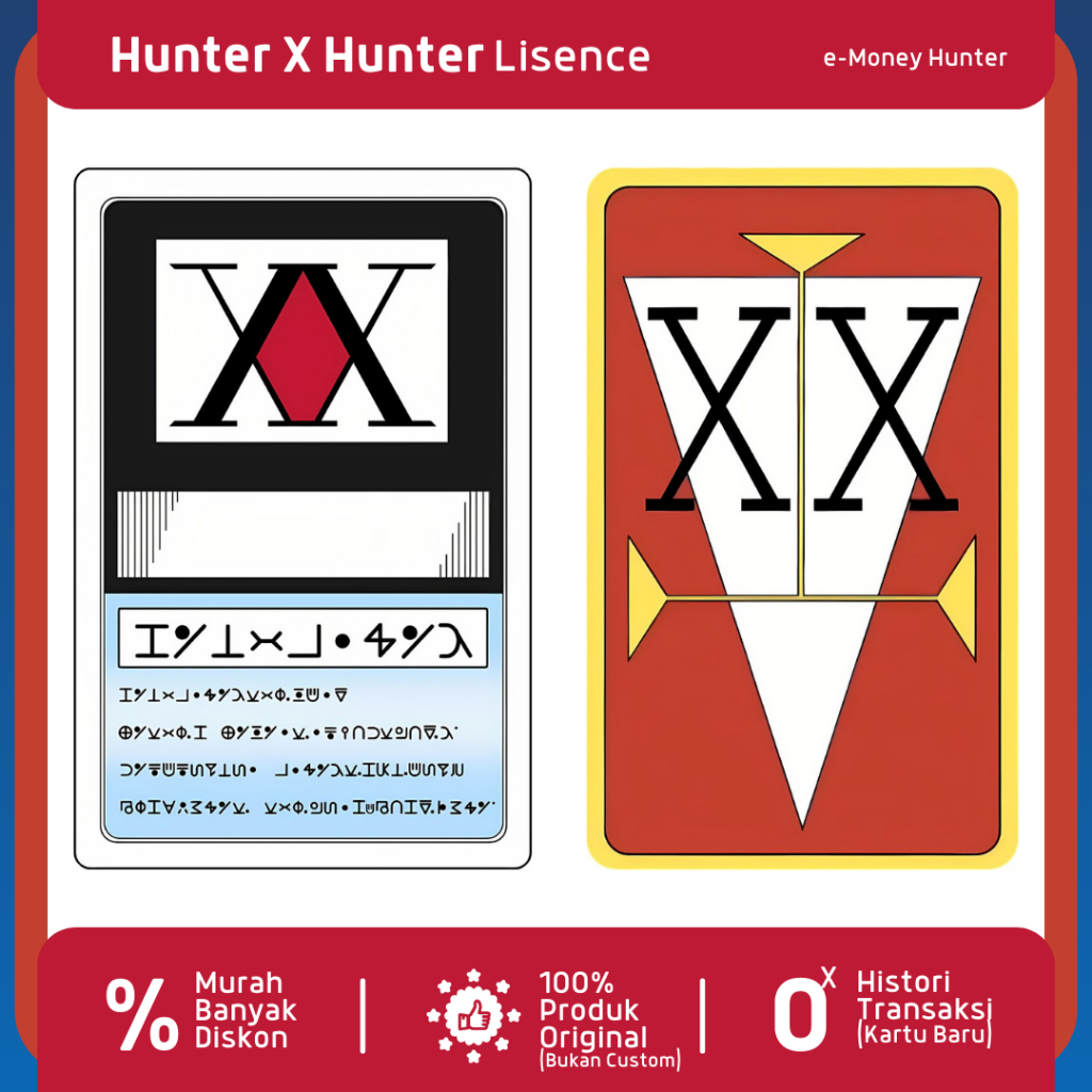 Kartu e-Money Hunter License Anime Hunter X Hunter Limited Edition Mandiri eMoney eToll NFC Custom