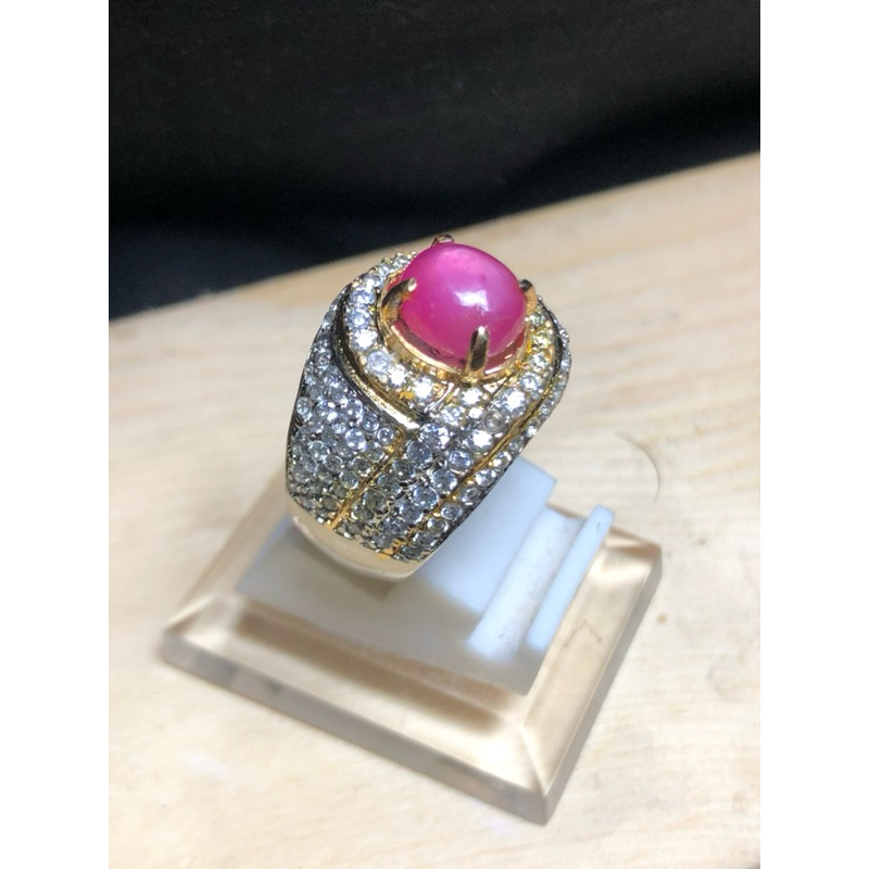 ruby burma ring perak 100 % alami