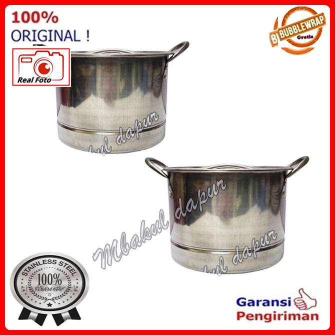 Terbaru Panci Stainless Tinggi Plus Steamer Panci Liwet Nasi Dandang Kukus Nasi Stockpot Stainless