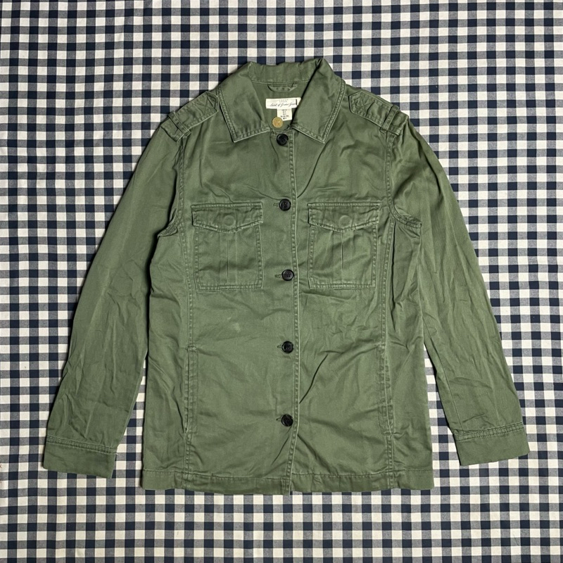 Baju Kemeja army Lengan Panjang wanita H&M  original size  Euro 34 warna hijau army