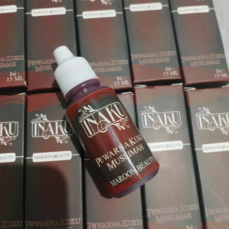 Henna kutek kuku inaku henna maroon/coklat/merah/hitam