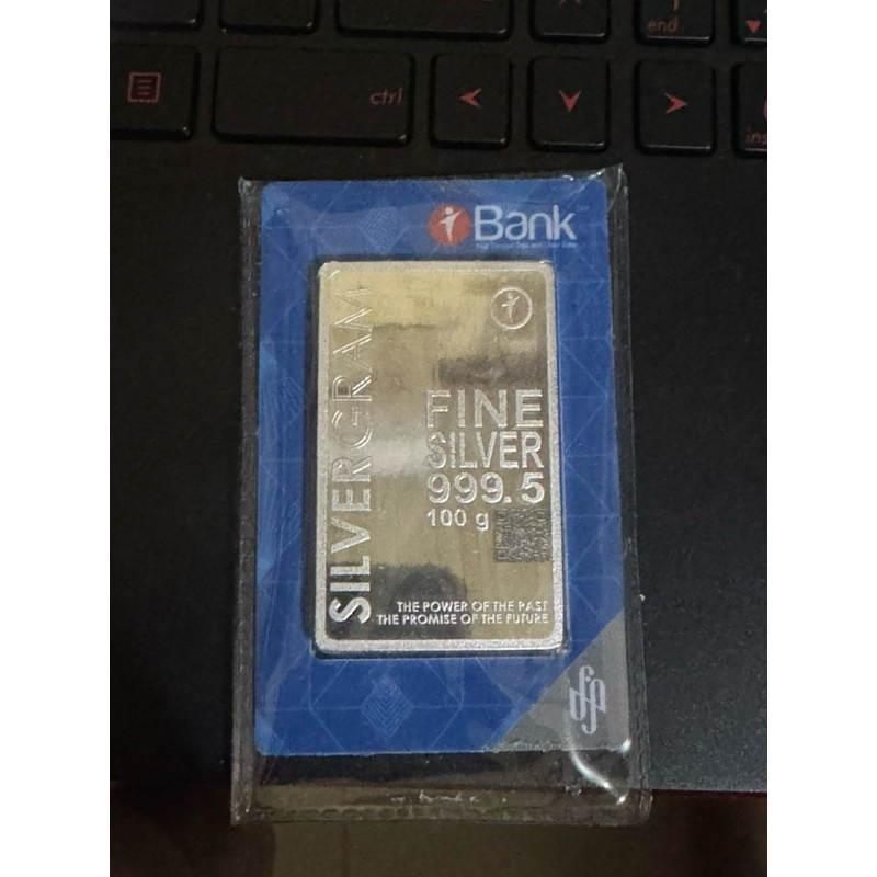 silver/perak 100 gram ibank batangan
