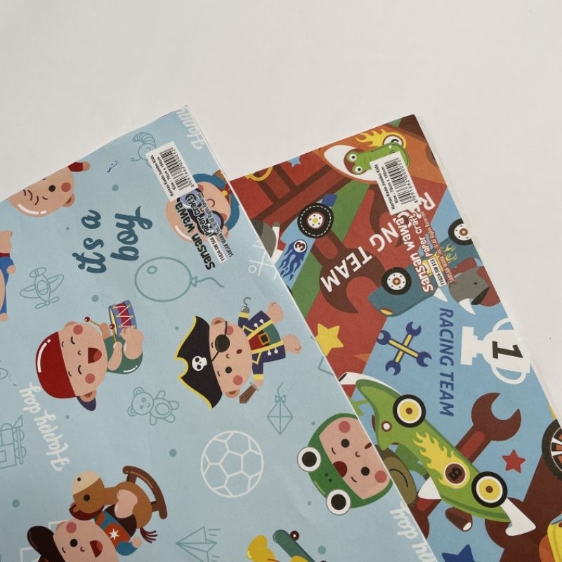 

kertas kado bayi cowo cewe sarsan wawa ukuran 70x100