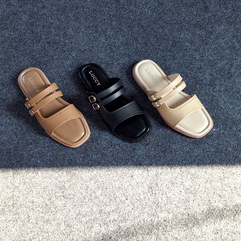 Luccy P02 Sandal Slop Wanita Empuk Terbaru Jumbo Size 41 42 43 44