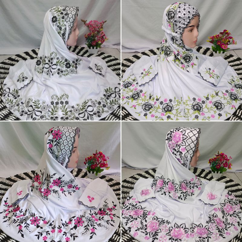 GROSIR MUKENA LAJURAN POLINO MUKENA TERUSAN MUKENA SANTRI BORDIR KUDUS