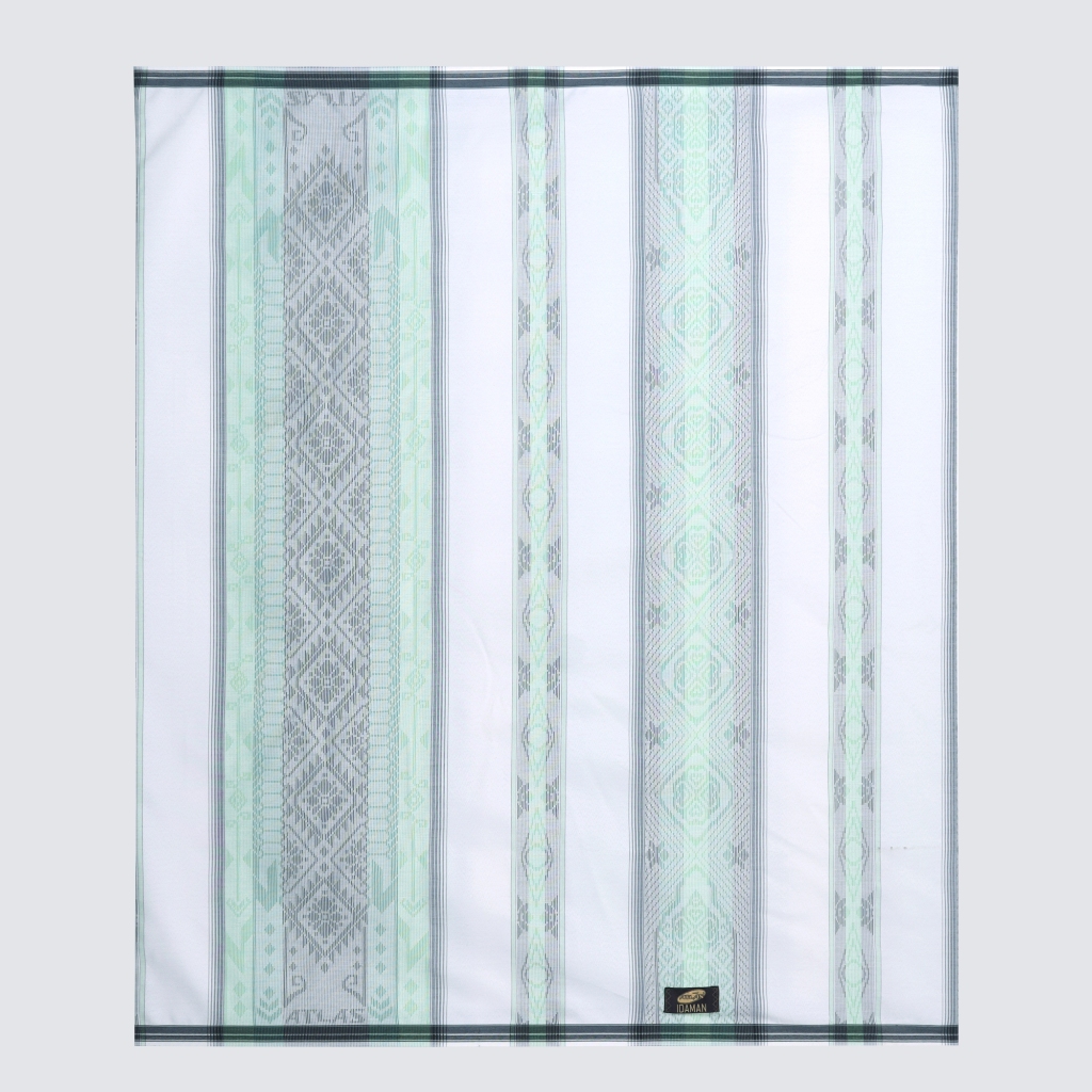 Sarung ATLAS Idaman 590 Jacquard Classic Motif A5-JPA Putih Hijau