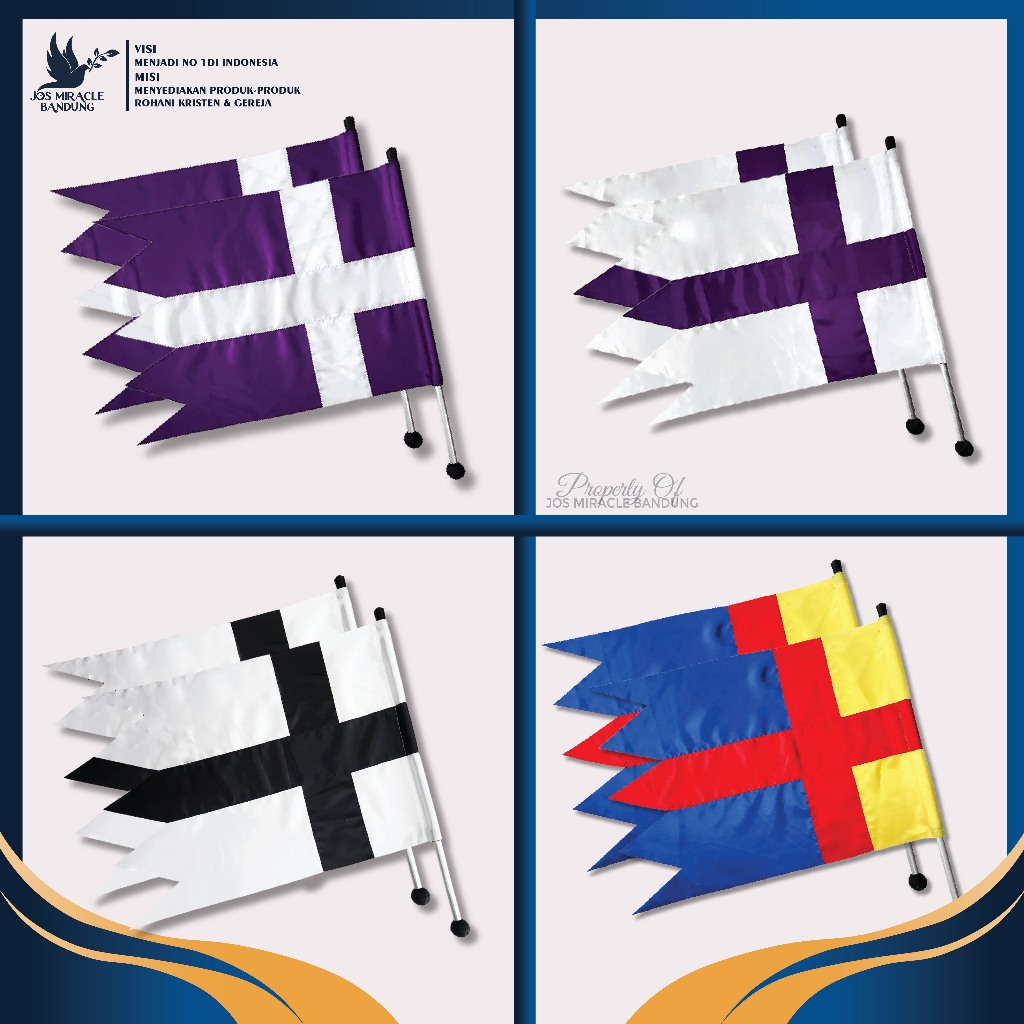 Gereja - Flag Banner Salib -  Satin - Jos Miracle Bandung - Miracle - JMB