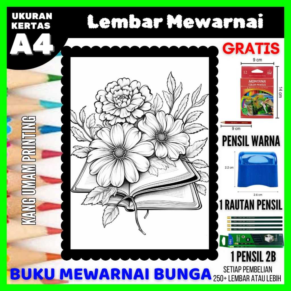 

Lembar Mewarnai Gambar Buku Dan Bunga Untuk Anak Sampai Dewasa Bagian 06, Sketsa, Drawing , Lukisan