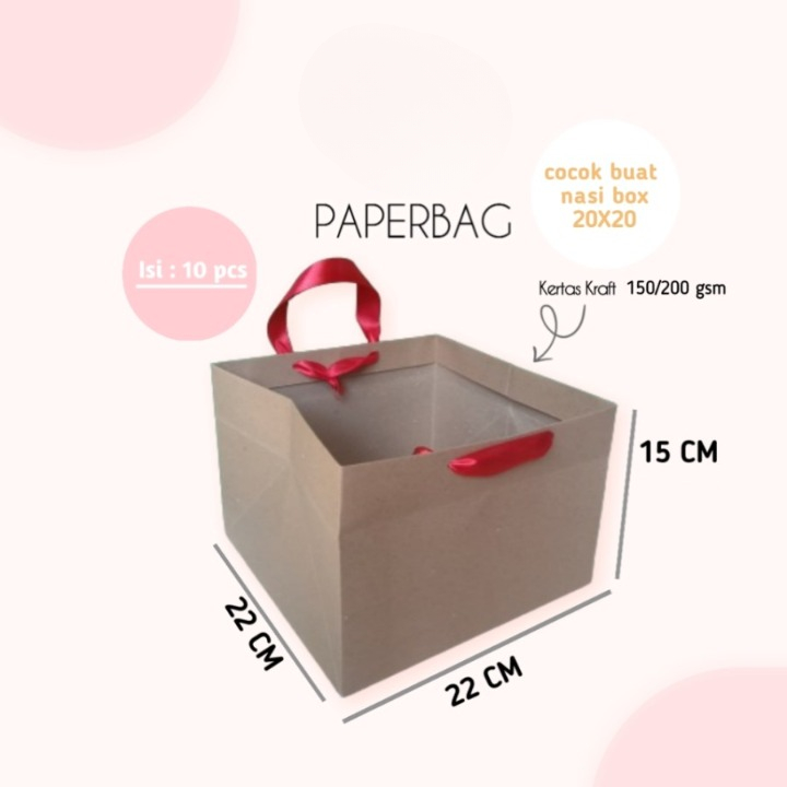 

Tas Jinjing Polos Coklat Brown Tas Isi 10 Pcs Ukuran P22xL22xT15 Paperbag Kraft Coklat Persegi Panjang