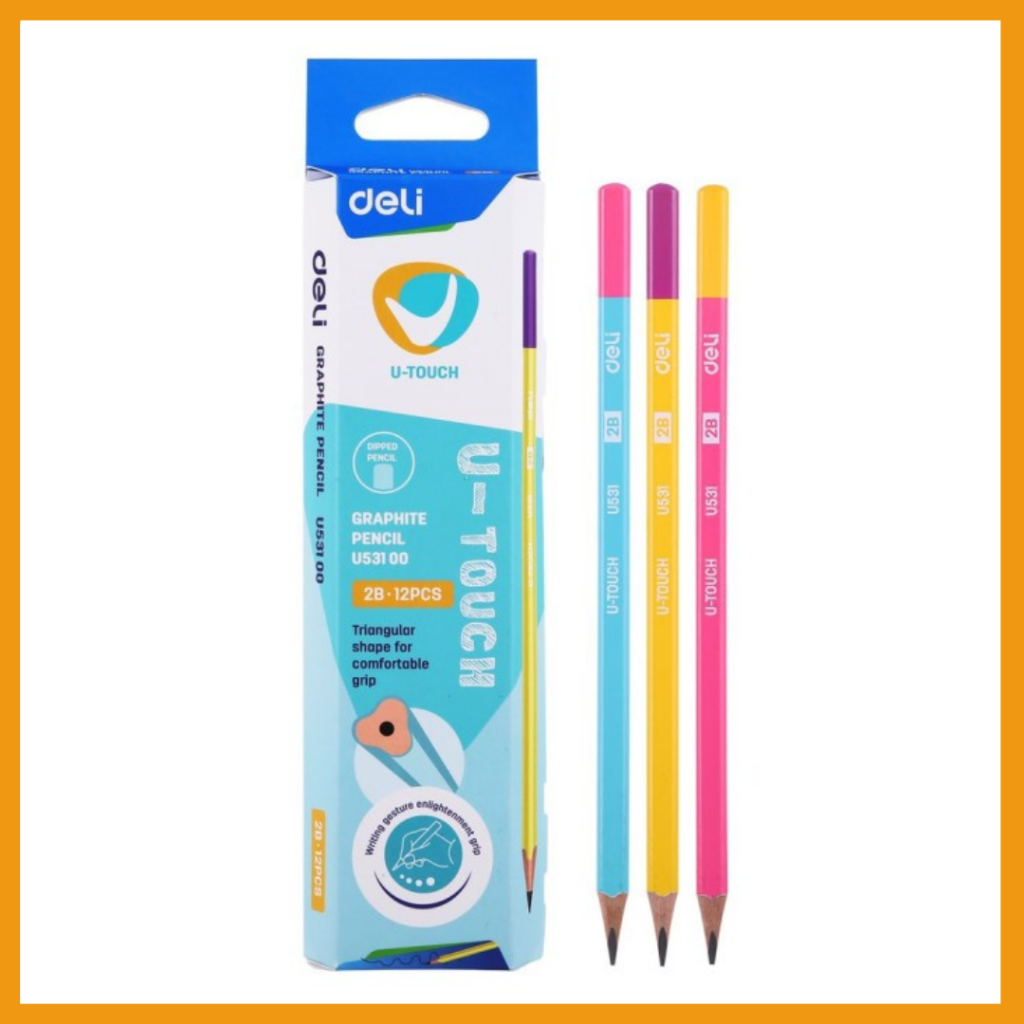 

DELI Pensil Graphite 2B EU53100 Per 1 kotak 12 Pcs