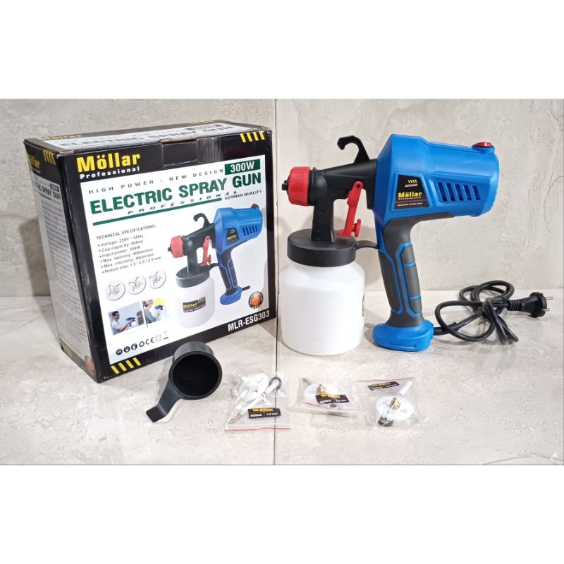 Spraygun Elektrik Mollar MLR-ESG303  Mesin Semprot Cat Listrik Mollar MLR ESG303 Tanpa Kompresor Lis