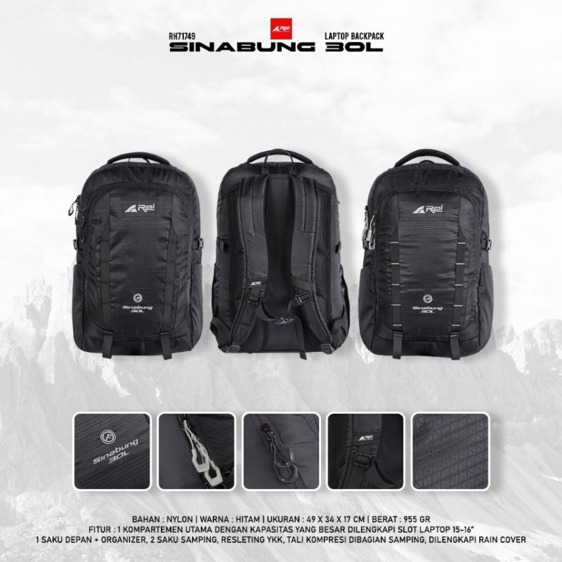 Tas Ransel Pria SINABUNG 30L AREI OUTDOORGEAR - BACKPACK PRIA REI SINABUNG 30L - Tas Kerja Pria Wani
