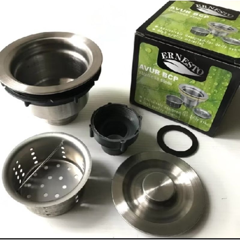 ERNESTO & GOMEO Saringan BCP / Bak Cuci Piring / AVUR Saringan Got Bak Cuci Piring Stainless Steel