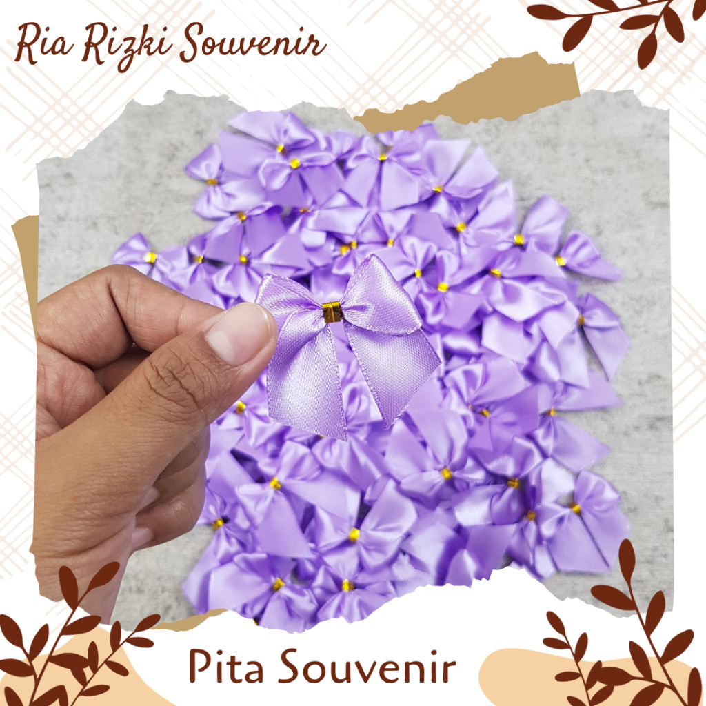 

Pita Satin isi 50pcs/Aplikasi Pita Satin/Pita Souvernir Tempel Siap Pakai