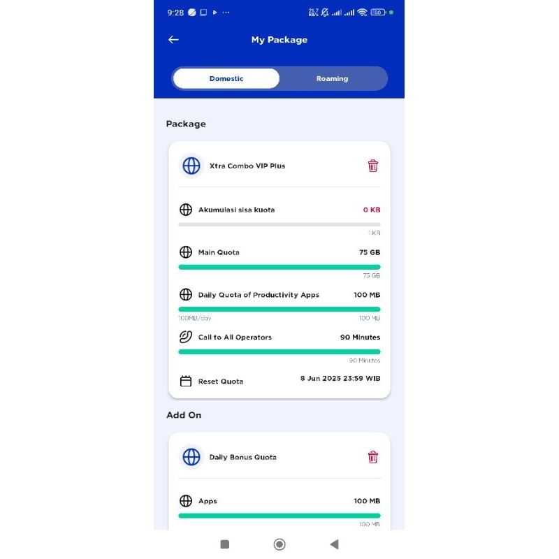 Perdana XL Xtra Combo VIP Plus 75GB Spesial Diskon 90% - Total Main Quota 75GB - Nomor 11 Digit