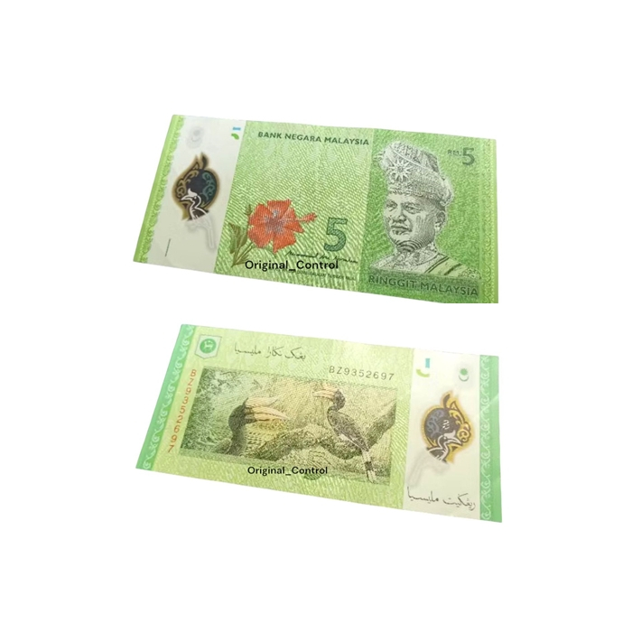 mata Uang 5 Ringgit Malaysia Polymer Uang mancanegara luar negeri asing koleksi origianl 100%