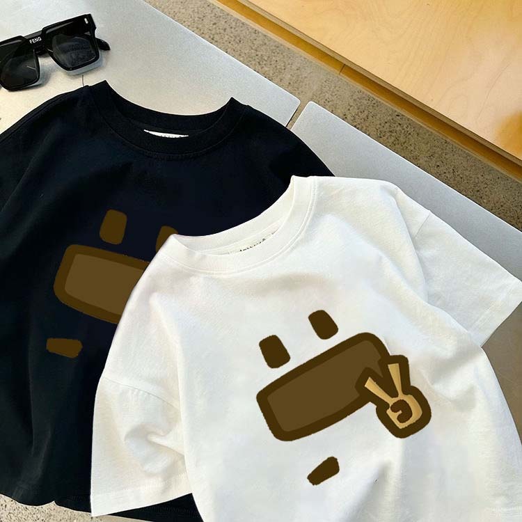 korea style Putih cocobaby t shirt cotton Kaos Atasan Anak laki-laki Perempuan |Pola cetak grafiti b