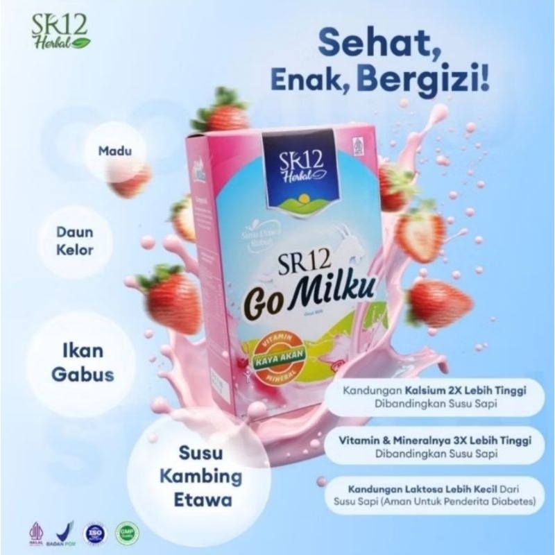 

Gomilku SR12 varian rasa original, coklat dan strawberry