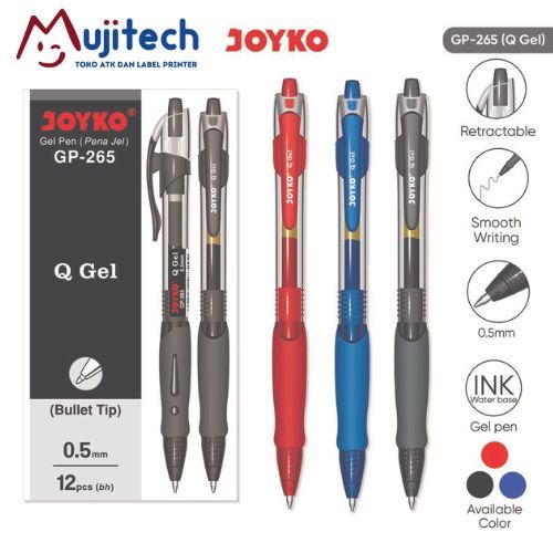 

12 PCS JOYKO PULPEN GEL PEN GP 265 0,5mm BALLPOINT BOLPEN