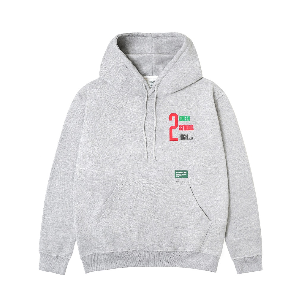 Pot Meets Pop Jacket Hoodie - 2 Green 2 Strong Hoodie Heather Grey Ss25 - Hoodie