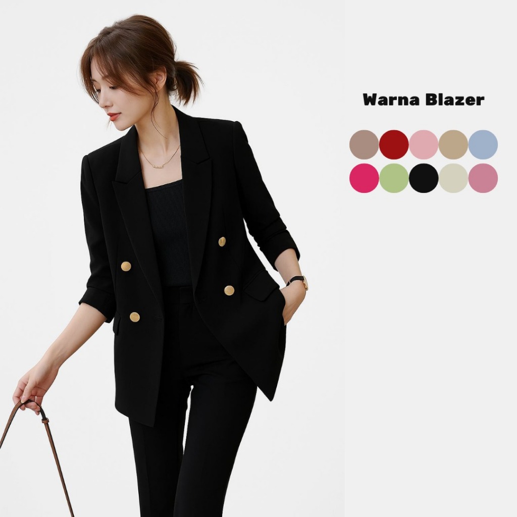 Clothesup Blazer Atasan Wanita | Outer Dengan Kancing Dan Bahan Premium Fashion Korea