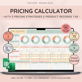 

A10- Kalkulator Harga & Keuntungan untuk Usaha Kecil dengan 5 Strategi Penetapan Harga dan hingga 2 Pajak | Panduan Harga | Templat Spreadsheet Daftar Harga