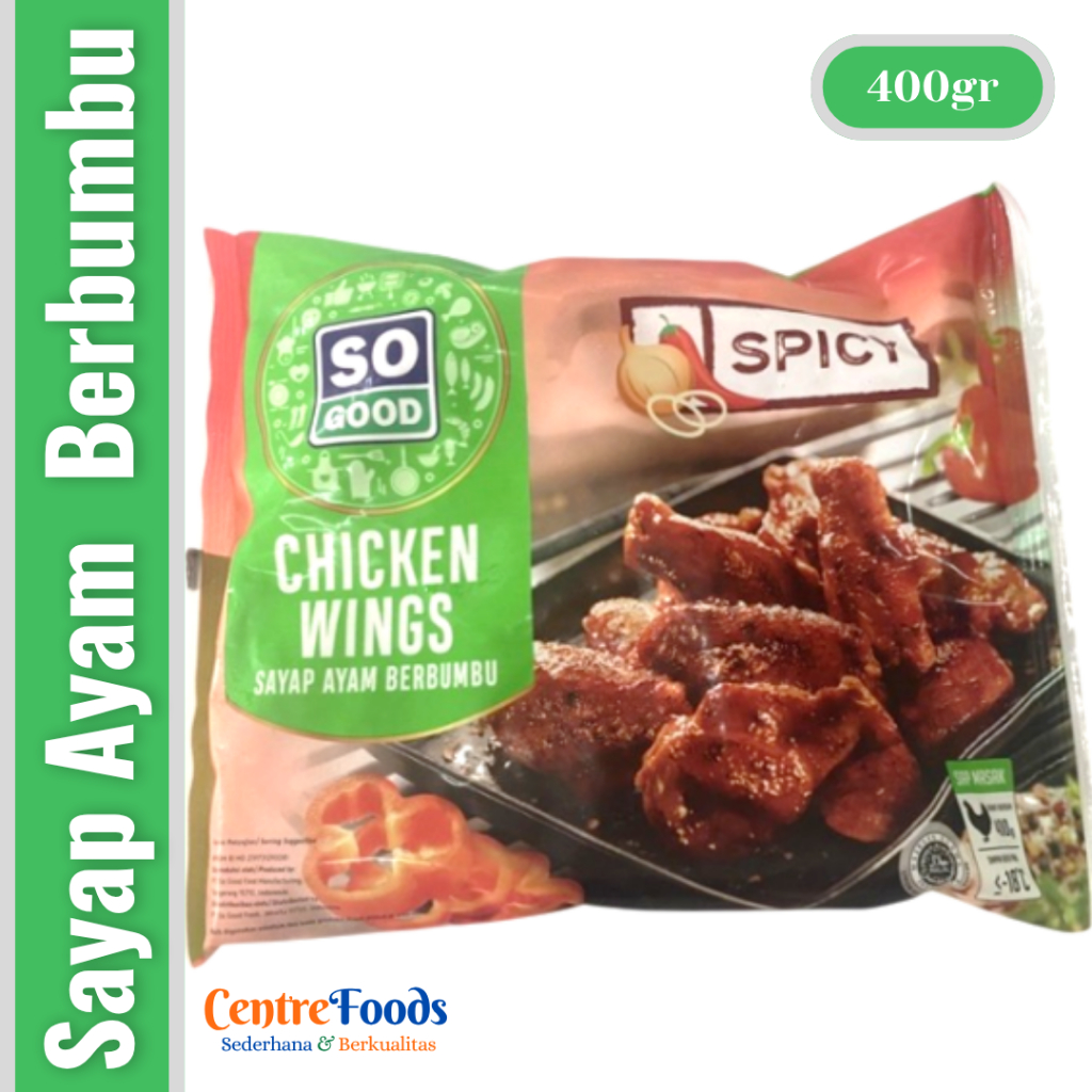 

Sayap Ayam Berbumbu - Spicy Chicken Wings SO GOOD | 400gr [ Harga Per BKS ]