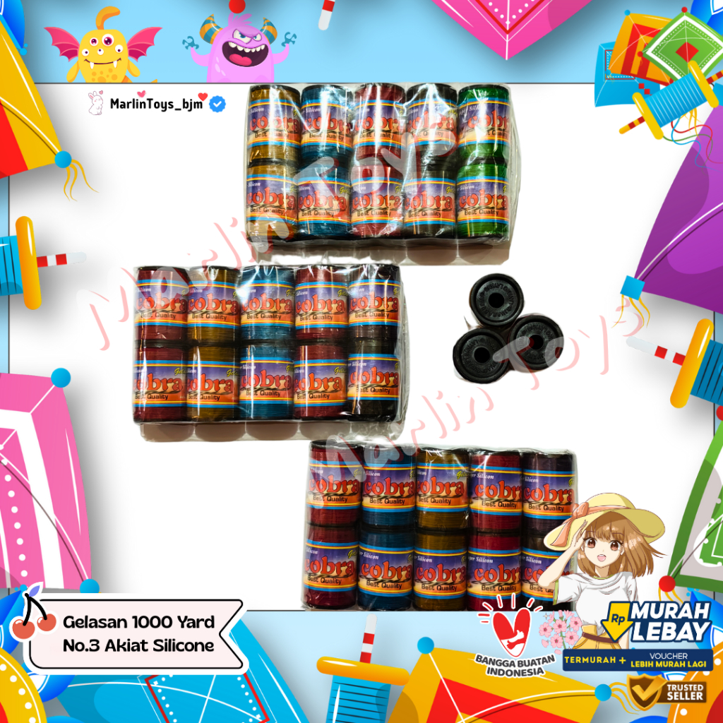 Benang Gelasan Layang-layang Cobra ±500 Yard No.3 – Kuat, Stabil, Siap Adu di Udara Asli Akiat