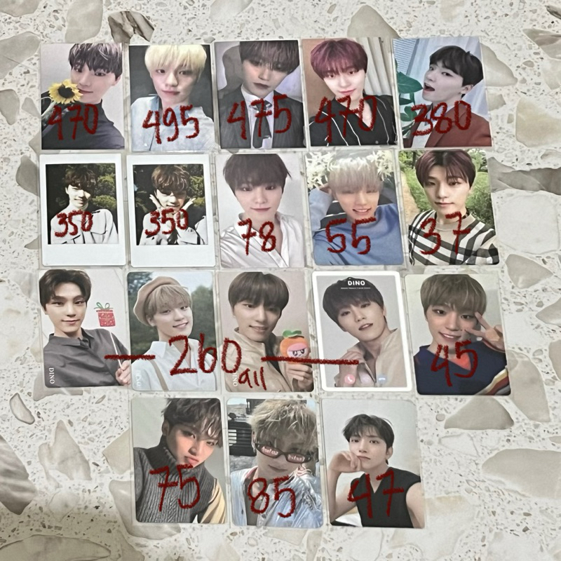 seventeen photocard dino mingyu joshua jun gongbang hmv an ode baret he ta white polaroid movie