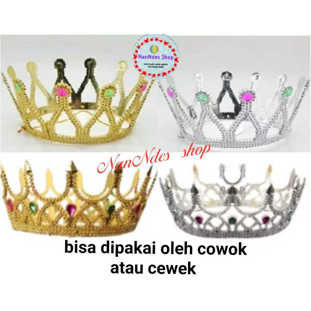 Mahkota Emas Raja & Ratu - Gold Crown-Mahkota Pesta -Mahkota Ultah Pasang Aksesoris Rambut