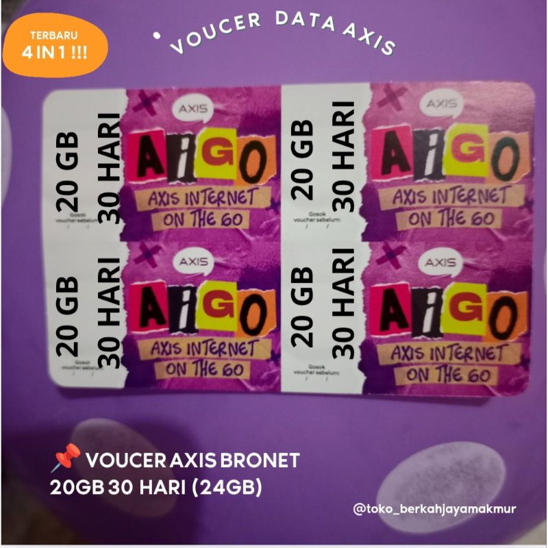 VOUCER DATA AXIS 20 GB 28 HARI (24 GB)